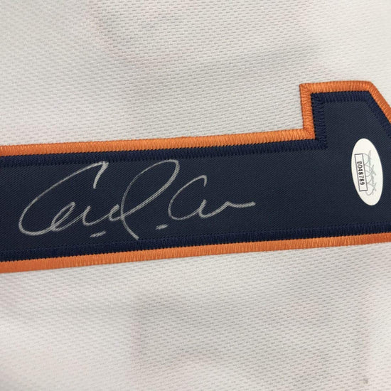 Autographed/Signed Carlos Correa Houston White Baseball Jersey JSA COA
