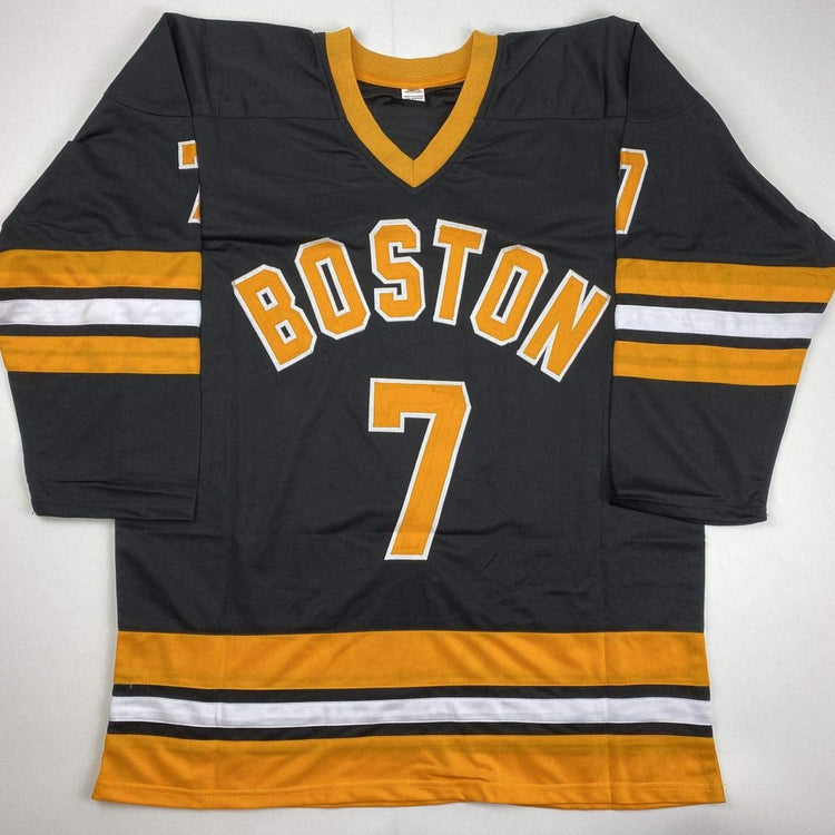 Autographed/Signed Phil Esposito Boston Black Hockey Jersey JSA COA