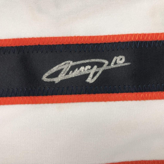 Framed Autographed/Signed Yulieski Yuli Gurriel 33x42 Houston White Baseball Jersey JSA COA