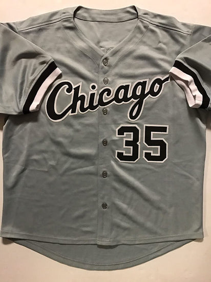 Autographed/Signed Frank Thomas Chicago White Sox Grey Baseball Jersey PSA/DNA COA