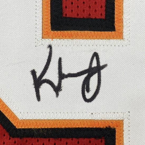 Framed Autographed/Signed Keyshawn Johnson 33x42 Tampa Bay Red Football Jersey JSA COA