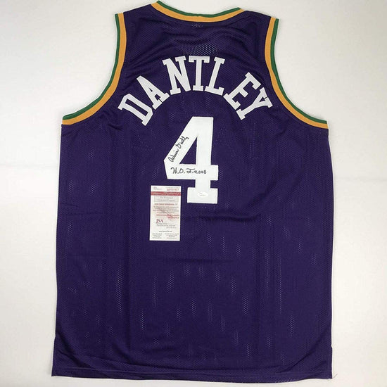 Autographed/Signed Adrian Dantley"HOF 2008" Utah Purple Basketball Jersey JSA COA