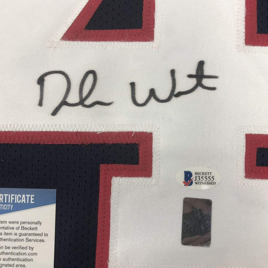 Framed Autographed/Signed Deshaun Watson 33x42 Houston Blue Football Jersey Beckett BAS COA