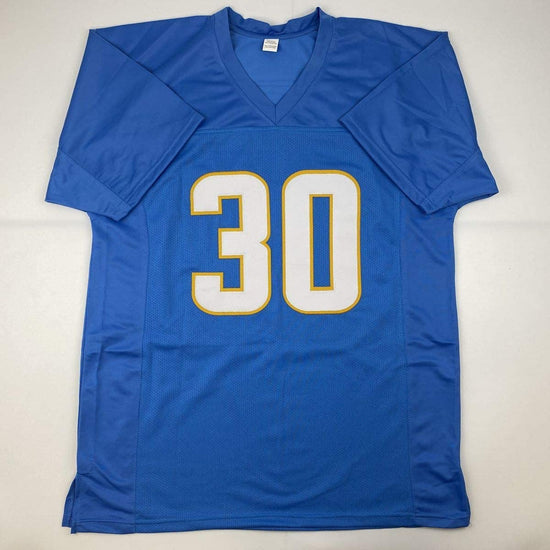 Autographed/Signed Austin Ekeler Los Angeles LA Powder Blue Football Jersey PSA/DNA COA