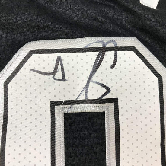 Framed Autographed/Signed DeMar DeRozan 33x42 San Antonio Black Basketball Jersey PSA/DNA COA