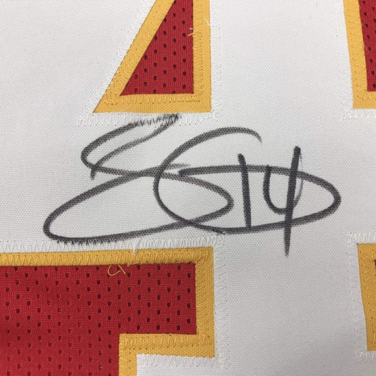 Framed Autographed/Signed Sammy Watkins 33x42 Kansas City Red Football Jersey Beckett BAS COA