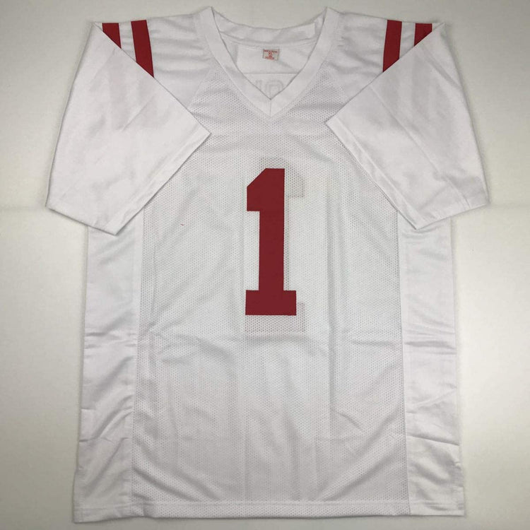 Autographed/Signed AJ A.J. Brown Ole Miss White College Football Jersey JSA COA