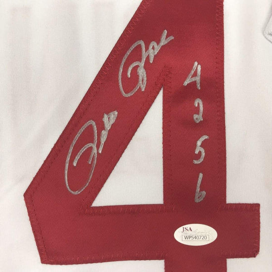 Framed Autographed/Signed Pete Rose 4256 33x42 Cincinnati White Baseball Jersey JSA COA