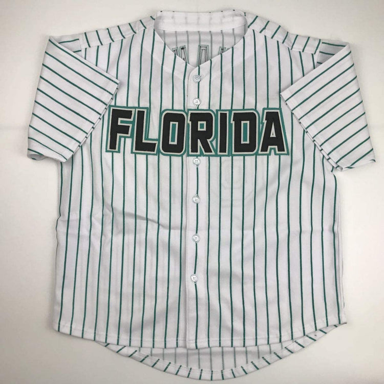 Autographed/Signed Livan Hernandez 97 WS MVP Florida Pinstripe Baseball Jersey PSA/DNA COA