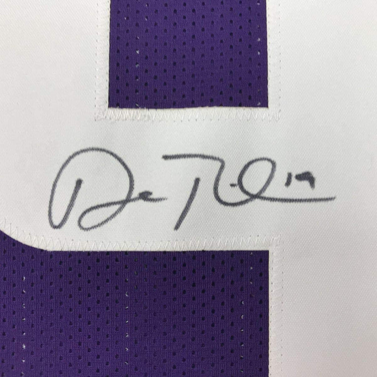 Framed Autographed/Signed Adam Thielen 33x42 Minnesota Purple Football Jersey Beckett BAS COA