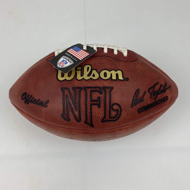Autographed/Signed Lamar Jackson Baltimore Ravens Authentic The Duke Full Size Football JSA COA