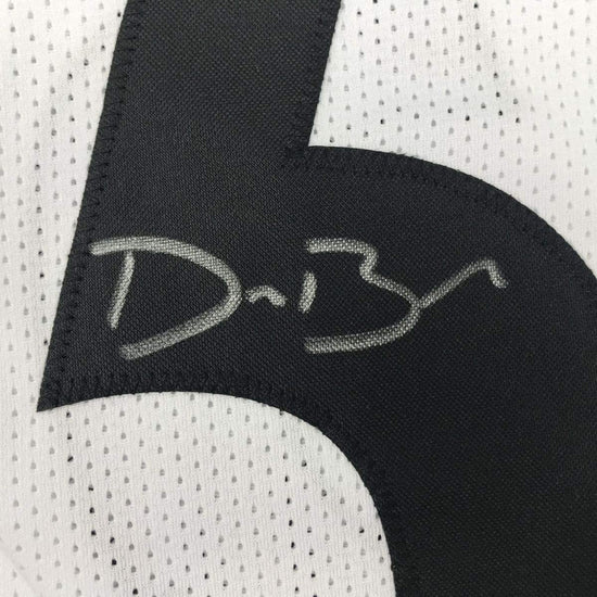 Framed Autographed/Signed Devin Bush 33x42 Pittsburgh White Football Jersey JSA COA