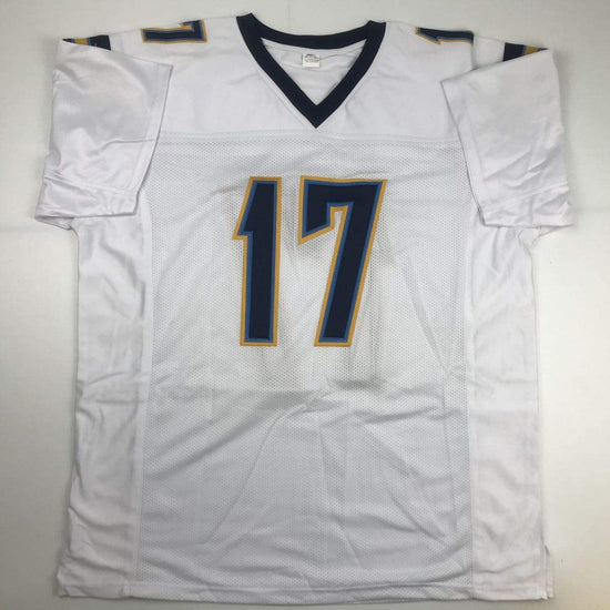 Autographed/Signed Philip Rivers Los Angeles LA White Football Jersey Beckett BAS COA