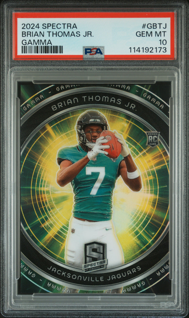 Graded 2024 Panini Spectra Brian Thomas Jr #GBTJ Gamma Rookie RC Football Card PSA 10 Gem Mint