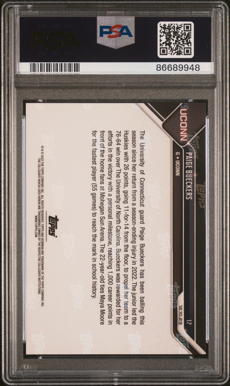 Graded 2023 Topps Bowman U Now Paige Bueckers #17 Rookie RC Basketball Card PSA 10 Gem Mint