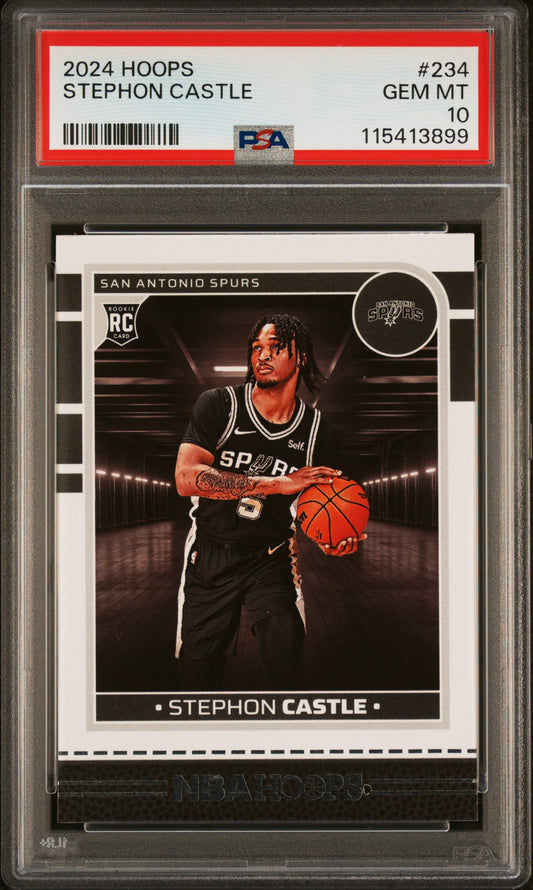 Graded 2024 Panini Hoops Stephon Castle #234 Rookie RC Basketball Card PSA 10 Gem Mint