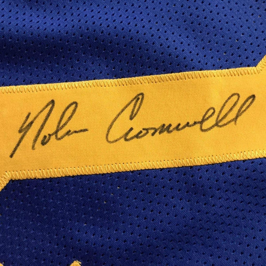 Framed Autographed/Signed Nolan Cromwell 33x42 Los Angeles LA Rams Blue Football Jersey JSA COA