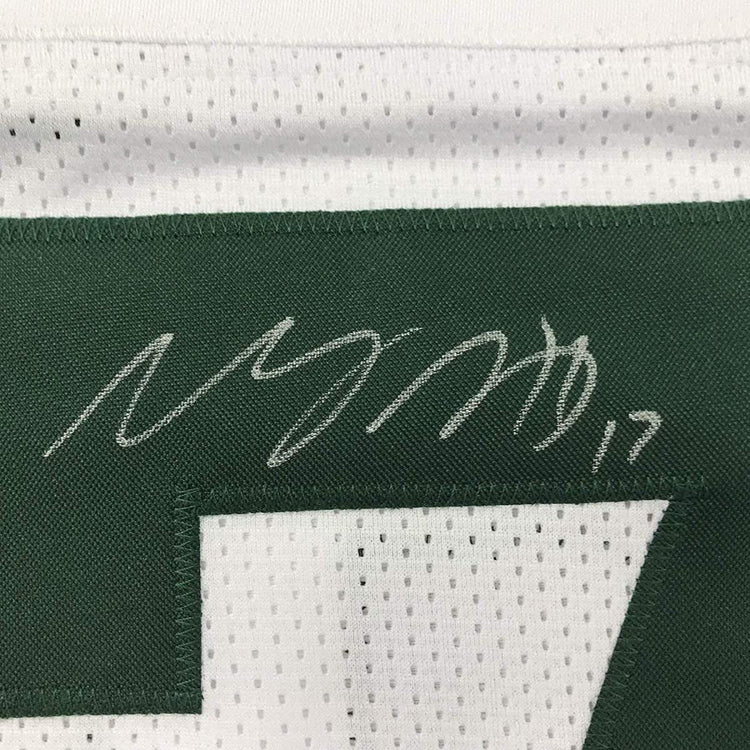 Framed Autographed/Signed Davante Adams 33x42 Green Bay Packers White Football Jersey JSA COA