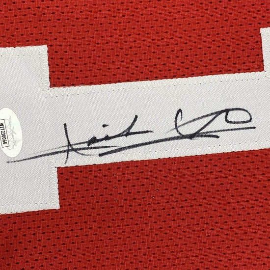 Framed Autographed/Signed Isiah Thomas 33x42 Indiana Red Basketball Jersey JSA COA