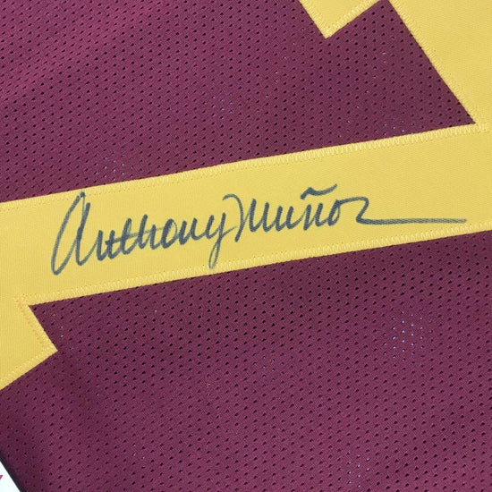 Framed Autographed/Signed Anthony Munoz 33x42 USC Maroon College Football Jersey JSA COA