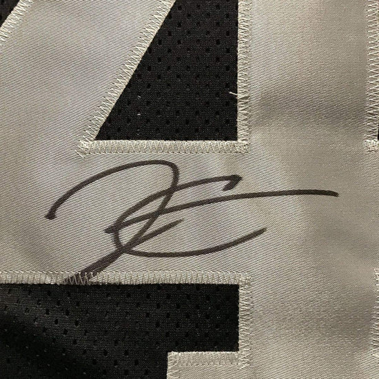 Framed Autographed/Signed Derek Carr 33x42 Oakland Black Football Jersey Beckett BAS COA