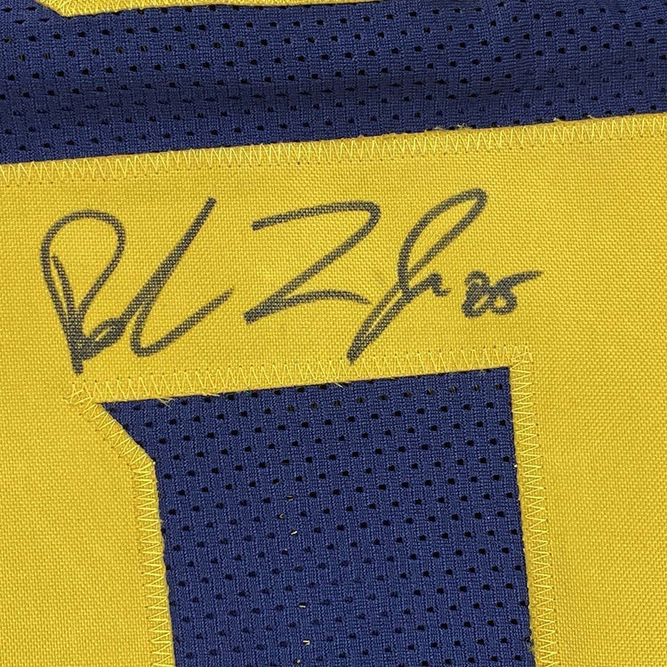 Framed Autographed/Signed Robert Tonyan 33x42 Green Bay Retro Blue Football Jersey Beckett BAS COA