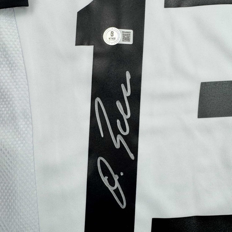 Framed Autographed/Signed Michael Ballack 35x39 Germany White Soccer World Cup Jersey Beckett BAS COA