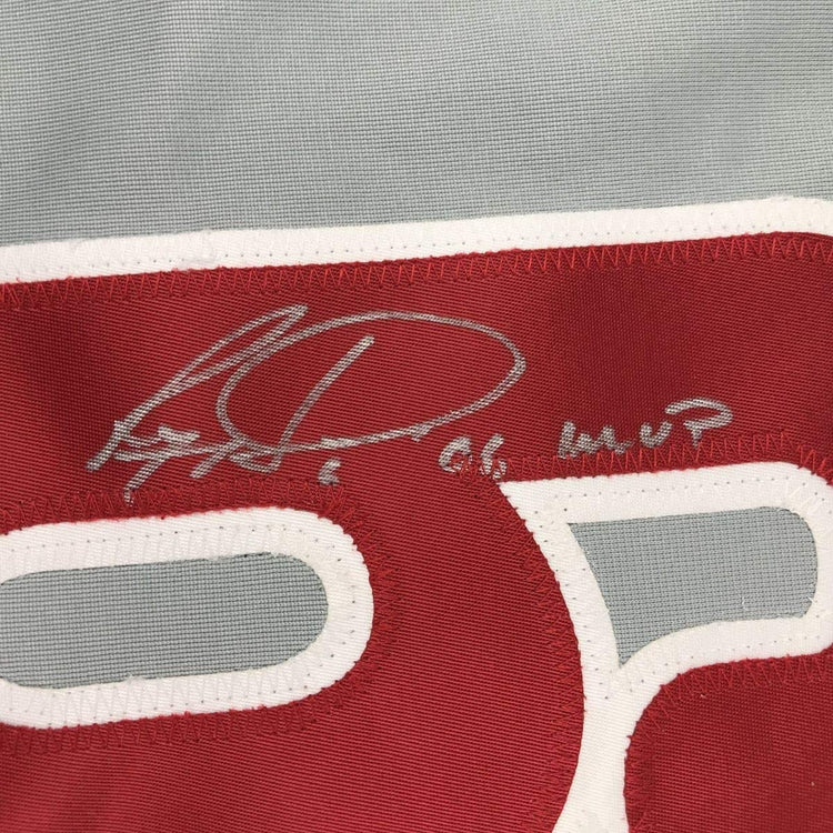 Autographed/Signed Ryan Howard 06 MVP Philadelphia Grey Baseball Jersey JSA COA