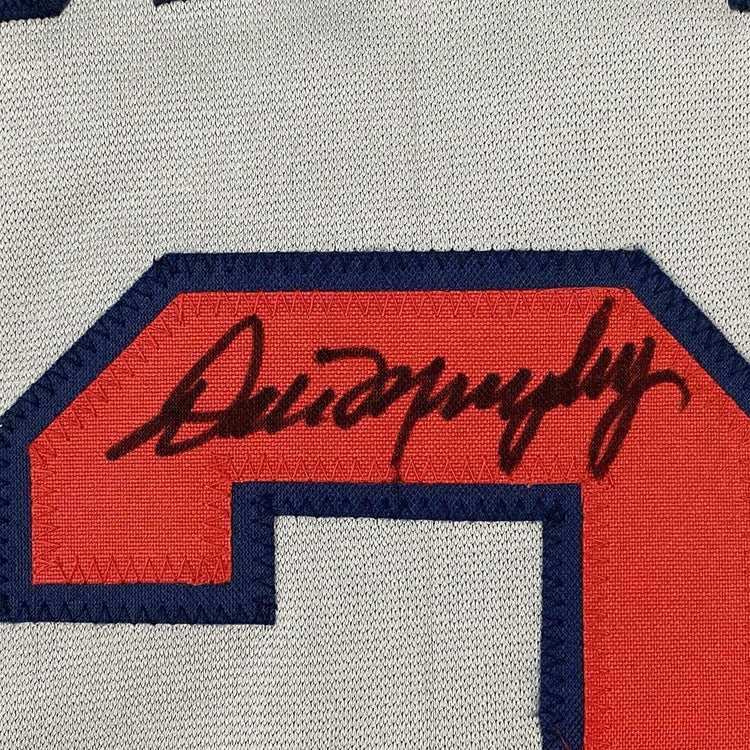 Framed Autographed/Signed Dale Murphy 33x42 Atlanta Grey Baseball Jersey JSA COA