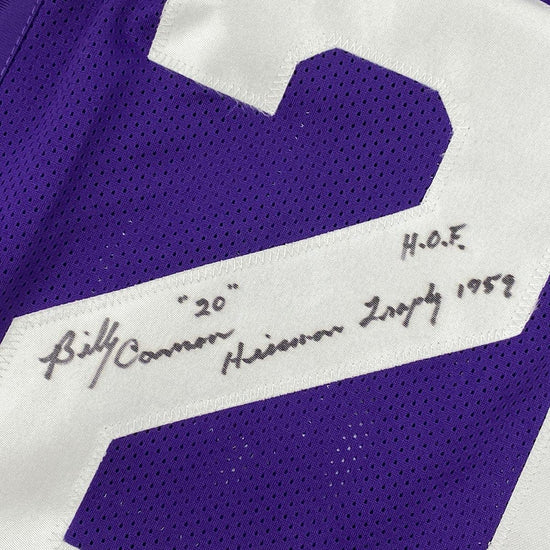 Autographed/Signed Billy Cannon Heisman 1959 LSU Purple College Football Jersey JSA COA