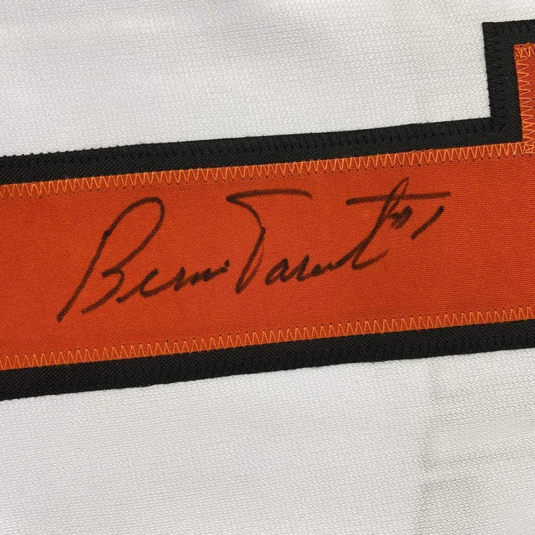 Autographed/Signed Bernie Parent Philadelphia White Hockey Jersey JSA COA