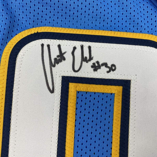Autographed/Signed Austin Ekeler Los Angeles LA Powder Blue Football Jersey Beckett BAS COA