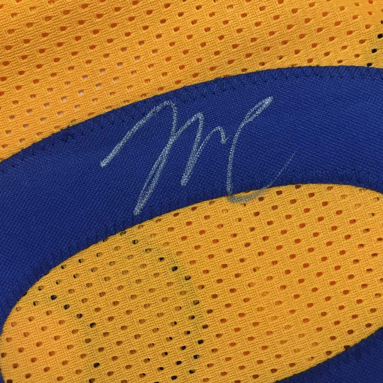 Autographed/Signed Demarcus Cousins Golden State Yellow Basketball Jersey JSA COA