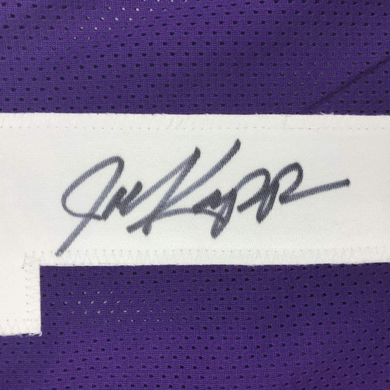 Framed Autographed/Signed Joe Kapp 33x42 Minnesota Purple Football Jersey JSA COA