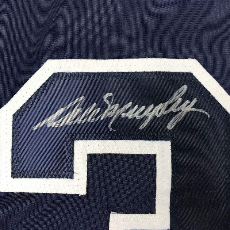 Framed Autographed/Signed Dale Murphy 33x42 Atlanta Dark Blue Baseball Jersey PSA/DNA COA