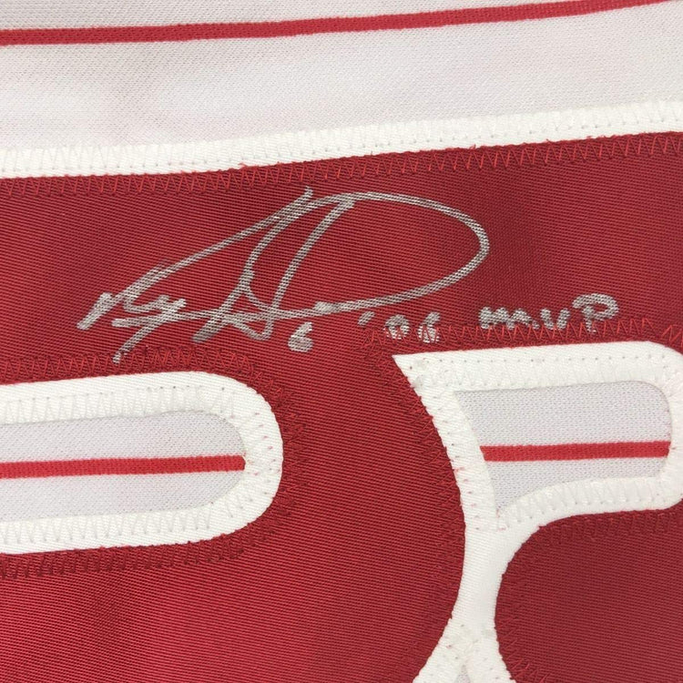 Framed Autographed/Signed Ryan Howard 06 MVP 33x42 Philadelphia Pinstripe Baseball Jersey JSA COA