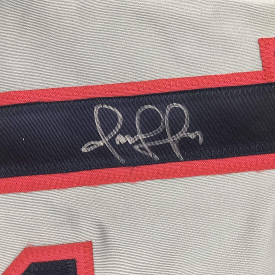 Framed Autographed/Signed Omar Vizquel 33x42 Cleveland Grey Baseball Jersey PSA/DNA COA
