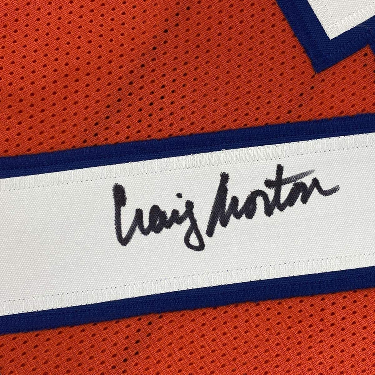 Framed Autographed/Signed Craig Morton 33x42 Denver Orange Football Jersey JSA COA