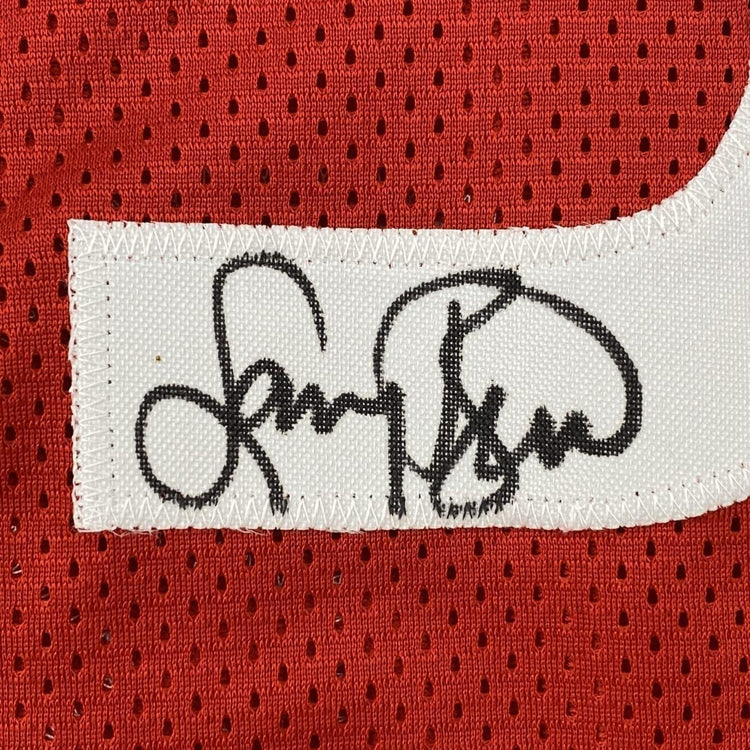 Framed Autographed/Signed Larry Bird 33x42 All-Star Game Red Basketball Jersey Beckett BAS COA
