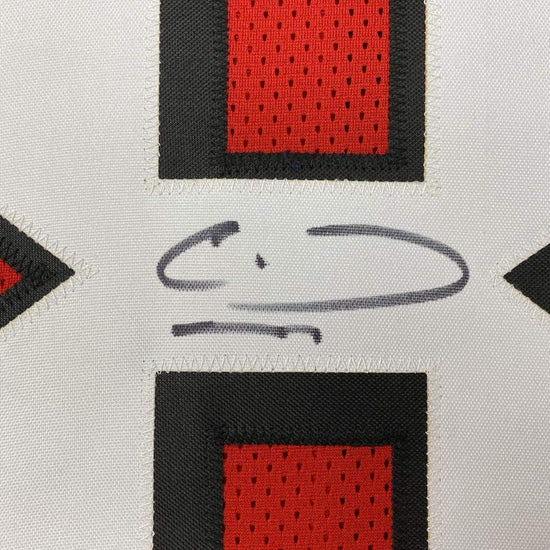 Framed Autographed/Signed Calvin Ridley 33x42 Atlanta Red Football Jersey Beckett BAS COA