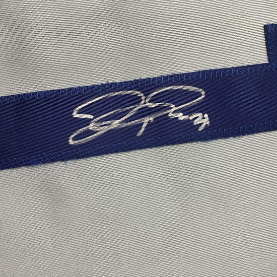 Framed Autographed/Signed Joc Pederson 33x42 Los Angeles LA Grey Baseball Jersey JSA COA
