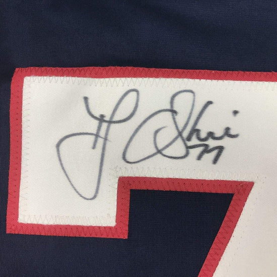 Framed Autographed/Signed TJ T.J. Oshie 33x42 United States USA Blue Olympics Hockey Jersey Beckett BAS COA