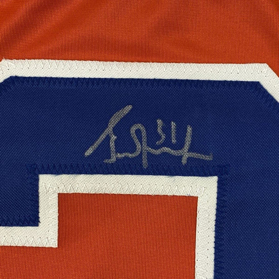 Autographed/Signed Grant Fuhr Edmonton Orange Hockey Jersey JSA COA