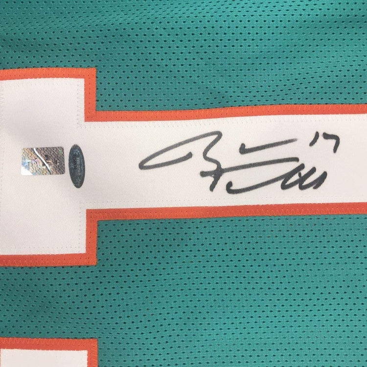 Framed Autographed/Signed Ryan Tannehill 33x42 Miami Dolphins Teal Football Jersey Tristar COA Holo Only