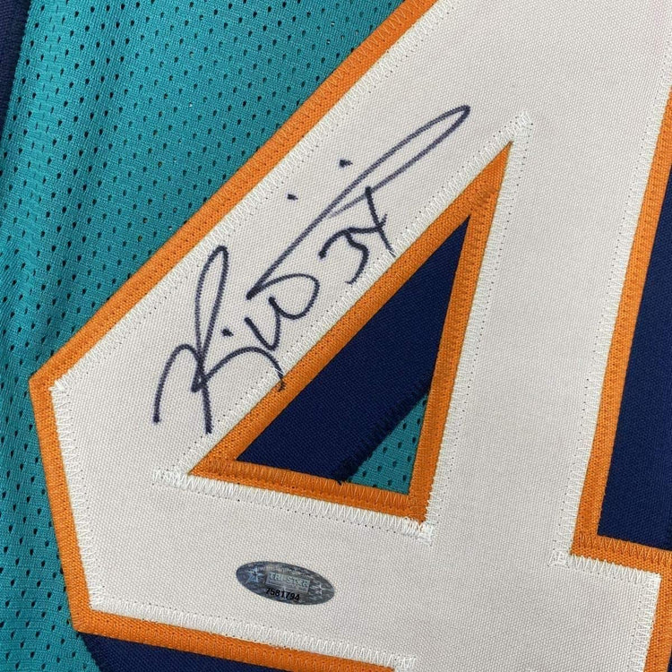 Framed Autographed/Signed Ricky Williams 33x42 Miami Teal Football Jersey Tristar COA Holo