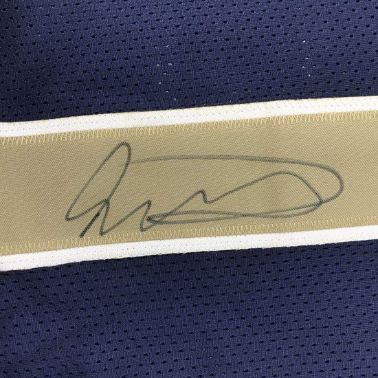 Framed Autographed/Signed Todd Gurley II 33x42 Los Angeles LA Rams Dark Blue Football Jersey Beckett BAS COA