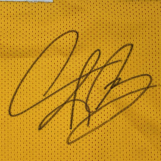 Framed Autographed/Signed Dennis Rodman 33x42 Los Angeles LA Yellow Basketball Jersey JSA COA