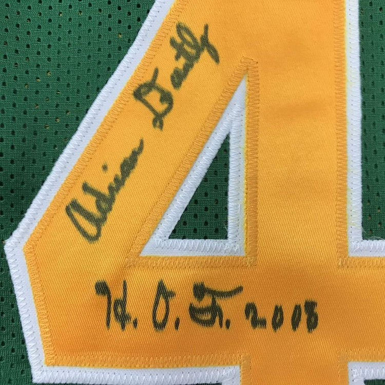 Framed Autographed/Signed Adrian Dantley"HOF 2008" 33x42 Utah Green Basketball Jersey JSA COA
