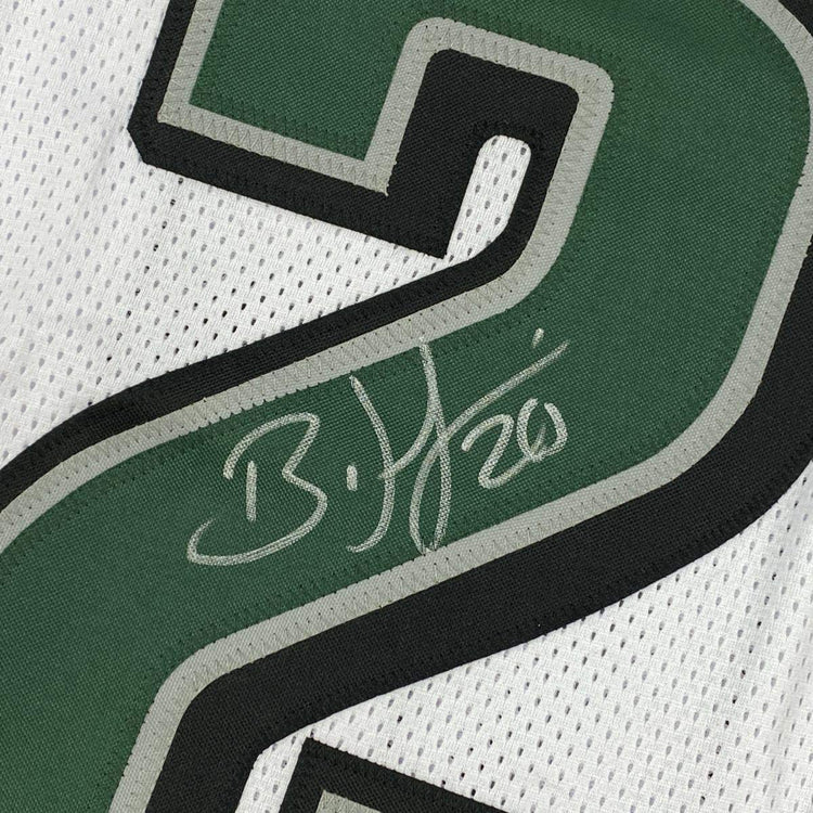 Framed Autographed/Signed Brian Dawkins 33x42 Philadelphia White Football Jersey JSA COA