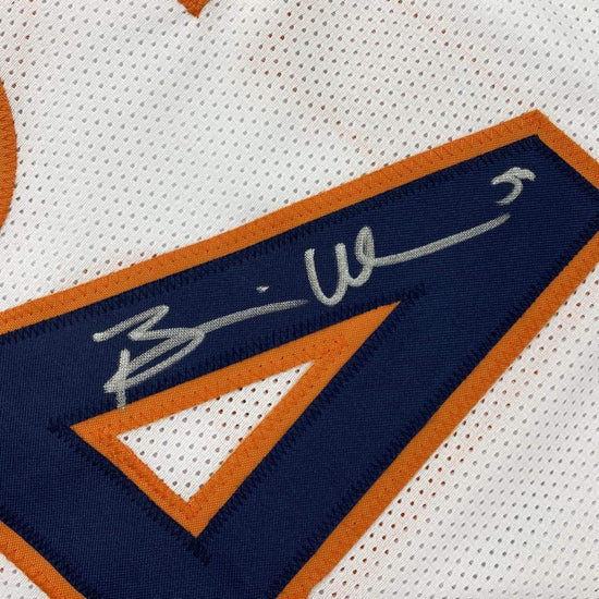 Autographed/Signed Brian Urlacher Chicago White Football Jersey Beckett BAS COA